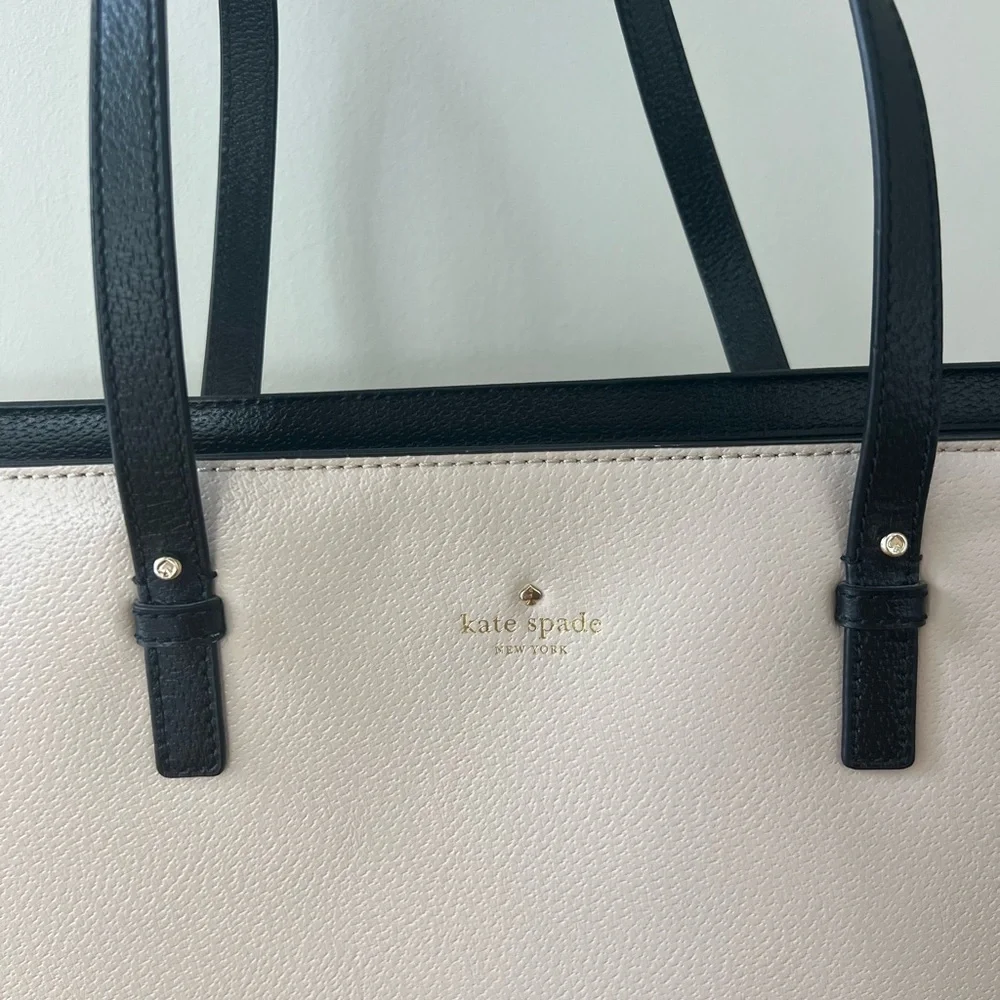 kate spade Tan and Black Two-Tone Leather Tote